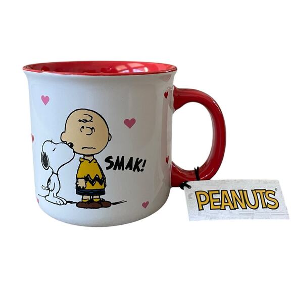 Peanuts Valentine's Day Mug Snoopy & Charlie Brown 20oz Ceramic Coffee Cup NEW - Picture 6 of 13